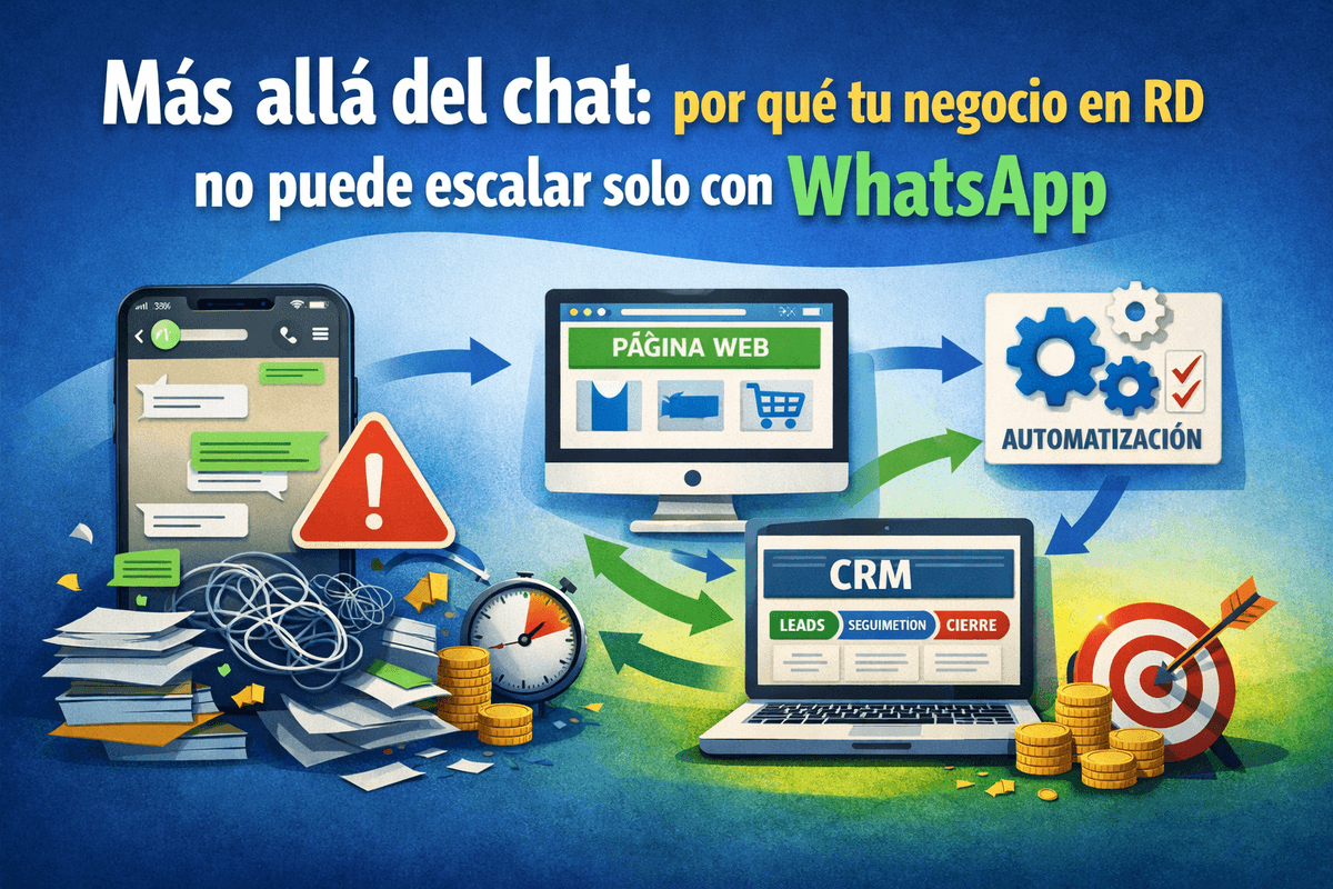 Imagen de portada: Más allá del chat: por qué tu negocio en RD no puede escalar solo con WhatsApp