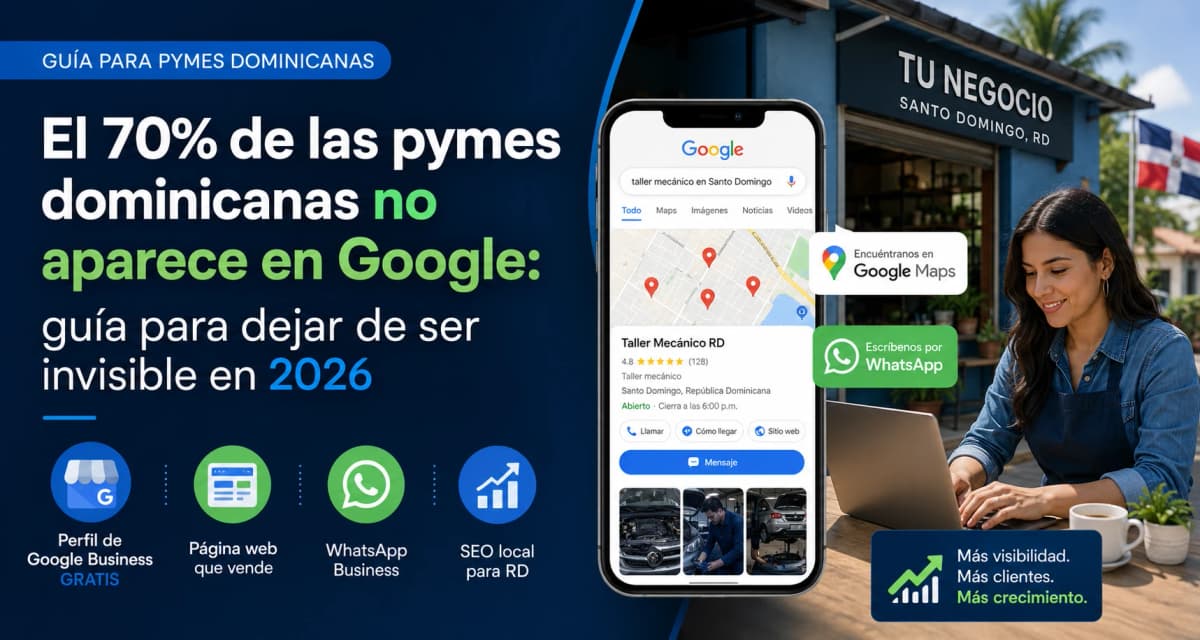 Imagen de portada: El 70% de las pymes dominicanas no aparece en Google: guía para dejar de ser invisible en 2026