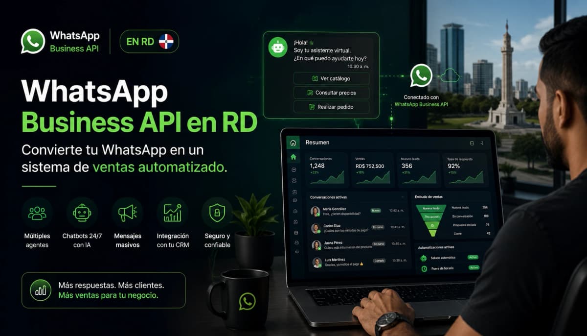 Imagen de portada: WhatsApp Business API en República Dominicana: por qué tu negocio no puede seguir atendiendo a ciegas